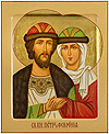 Icon: Holy Blessed Prince Peter and Princess Thebroniya - PS2 (6.7''x8.3'' (17x21 cm))