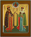 Icon: Holy Blessed Prince Peter and Princess Thebroniya - PS3 (5.1''x6.3'' (13x16 cm))