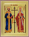 Icon: Holy Equal-to-the-Apostles Imperor Constantin and Impress Helen - G1 (5.1''x6.3'' (13x16 cm))