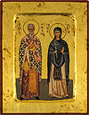 Icon: Most Hieromartyr Cyprian and Holy Martyr Justina - 2287 (5.5''x7.1'' (14x18 cm))