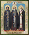 Religious icon: Holy Venerable Nilus of Sorsk, Sergius of Radonezh, Seraphim of Sarov