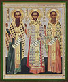 Religious icon: Holy Hierarchs Basil the Great, St. Gregory the Theologian and St. John Chrysostom