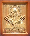 Carved icon: of the Most Holy Theotokos of the Seven Arrows