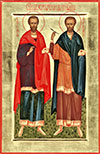Icon: Stt. Cosmas and Damian, Unmercenaries - B
