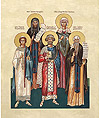 Icon: Holy Patrons of Musicians: Stt. John Kuokouzel, Cicilia, Roman the Melodist, King David, John of Damascus - MUZ32