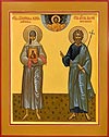 Icon: Holy Venerable Mary of Diveevo and St. Andrew the Apostle
