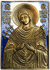 Metal icon - of the Most Holy Theotokos of the Seven Arrows