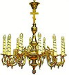 One-level church chandelier - 4 (12 lights)