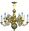 One-level church chandelier - 3 (6 lights)