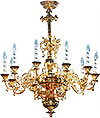 One-level church chandelier - 11 (10 lights)