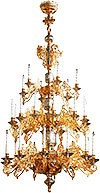 Three-level church chandelier - 7 (30 lights)