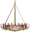One-layer church chandelier (horos) - Toula (16 lights)