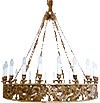 One-layer church chandelier (horos) - Tver (24 lights)