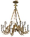 Single-level church chandelier - 15 (16 lights)