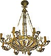 One-level church chandelier - 9 (8 lights)