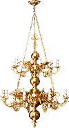 Two-level church chandelier - 15 lights