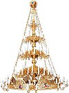 Three-level Byzantine church chandelier with horos - 88 lights