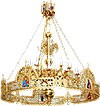 One-level Byzantine church chandelier with horos - 24 lights