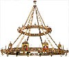 Two-level church chandelier (khoros) with icons