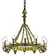 One-level church chandelier (horos) - 3 (12 lights)