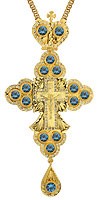 Clergy jewelry pectoral cross no.32 (blue stones)