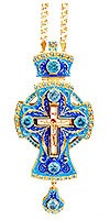 Clergy jewelry pectoral cross no.38 (blue enamel)