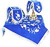 Embroidered chalice covers (veils) - Lily (blue-silver)