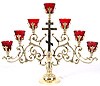 Seven-branch table 1-leg Cross candelabrum