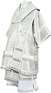 Bishop vestments - metallic brocade B (white-silver)