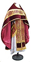 Russian Priest vestments - metallic brocade BG1 (claret-gold)