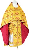 Russian Priest vestments - rayon brocade S3 (yellow-claret-gold)