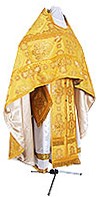 Russian Priest vestments - rayon brocade S4 (yellow-gold)