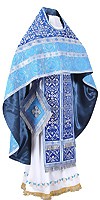 Embroidered Russian Priest vestments - Wattled (blue-silver)