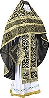 Embroidered Russian Priest vestments - Wattled (black-gold)