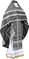 Embroidered Russian Priest vestments - Wattled (black-silver)