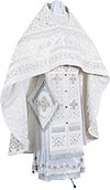 Embroidered Russian Priest vestments - Wattled (white-silver)