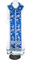 Epitrakhilion set - rayon Chinese brocade (blue-silver)