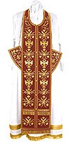 Embroidered Epitrakhilion set - Byzantine Eagle (claret-gold)