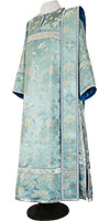 Deacon vestments - rayon Chinese brocade (blue-silver)