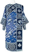 Embroidered Deacon vestments - Wattled (blue-silver)