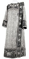 Embroidered Deacon vestments - Chrysanthemum (black-silver)