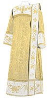 Embroidered Deacon vestments - Chrysanthemum (white-gold)