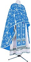 Greek Priest vestment -  metallic brocade BG2 (blue-silver)