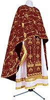Greek Priest vestment -  metallic brocade BG2 (claret-gold)