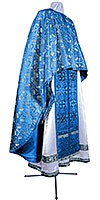 Greek Priest vestment -  metallic brocade BG3 (blue-silver)