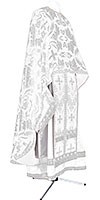 Greek Priest vestment -  metallic brocade BG6 (white-silver)
