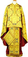Greek Priest vestment -  metallic brocade BG6 (yellow-claret-gold)