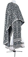 Greek Priest vestment -  rayon brocade S2 (black-silver)