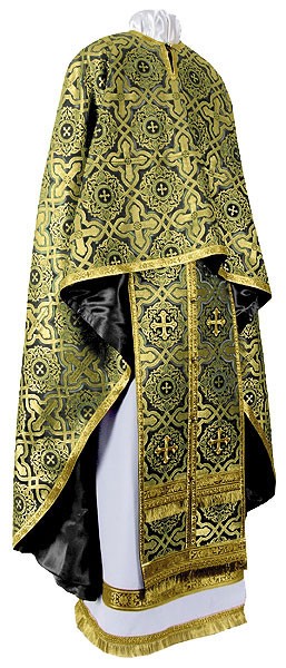 Greek Priest vestment -  rayon brocade S3 (black-gold)