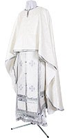 Greek Priest vestment -  rayon brocade S3 (white-silver)